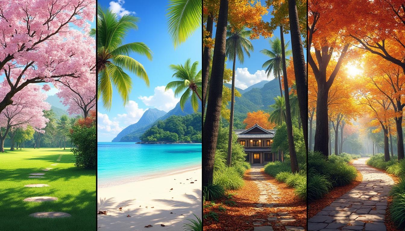 découvrez la meilleure destination pour chaque saison : printemps, été, automne et hiver, et planifiez vos voyages tout au long de l'année selon la météo et les activités idéales.