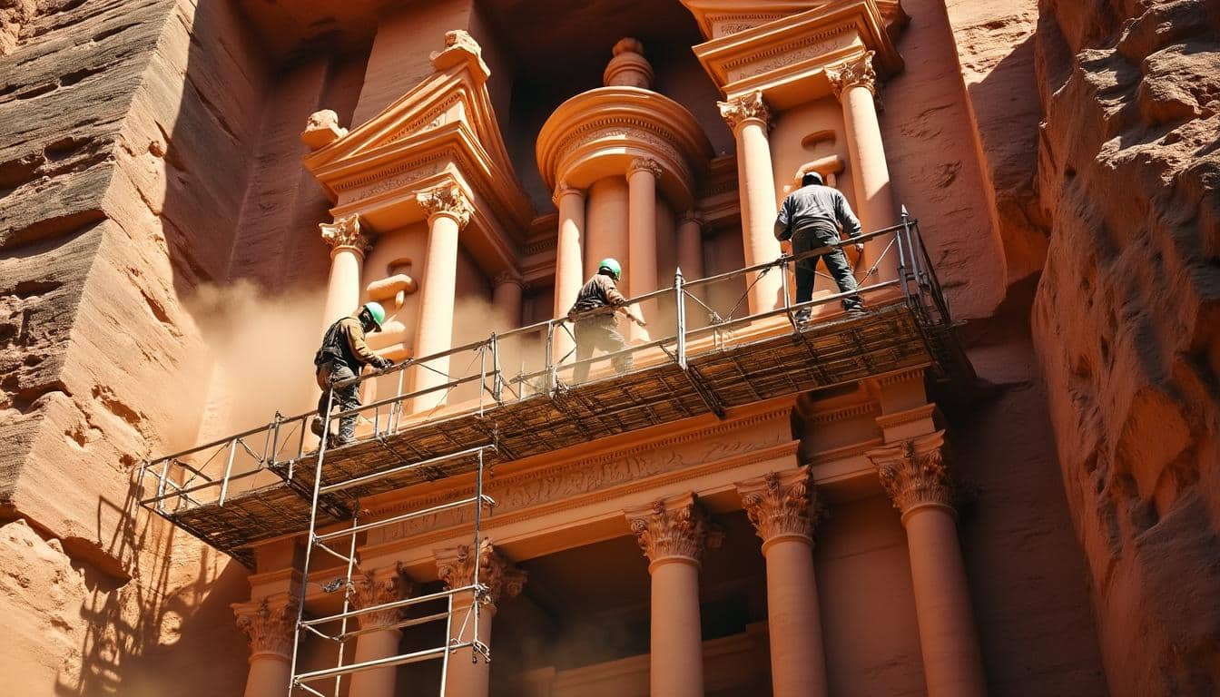 découvrez comment la jordanie s'engage à préserver la cité antique de pétra en la restaurant face aux défis du temps et des éléments naturels.