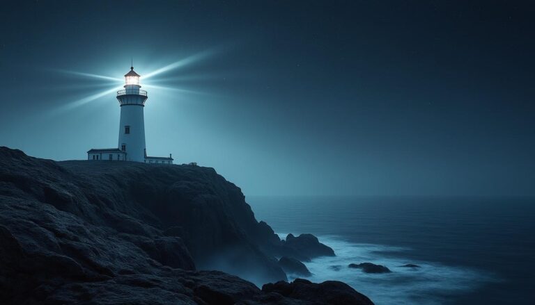 découvrez comment la nuit au phare isolé plonge l'homme dans une profonde solitude face à l'immensité océanique, entre introspection et isolement.