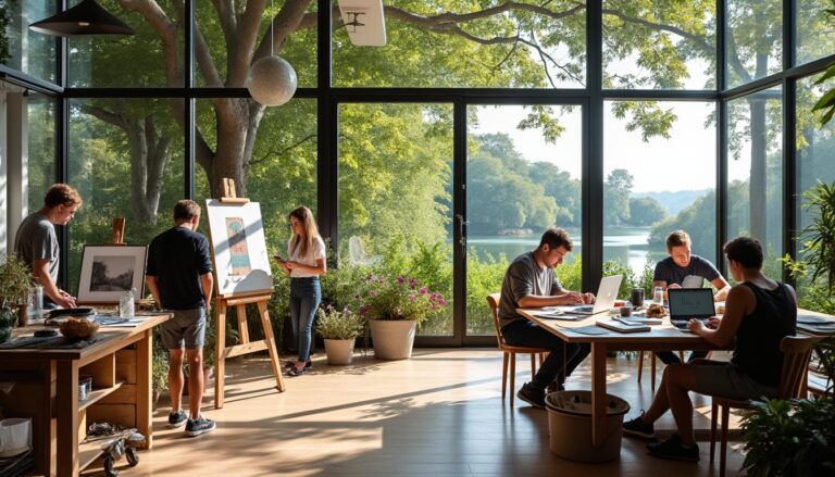 la résidence d'artiste offre un espace unique pour accueillir les créateurs en quête d'inspiration lors de leur voyage, favorisant la créativité et l'échange artistique.