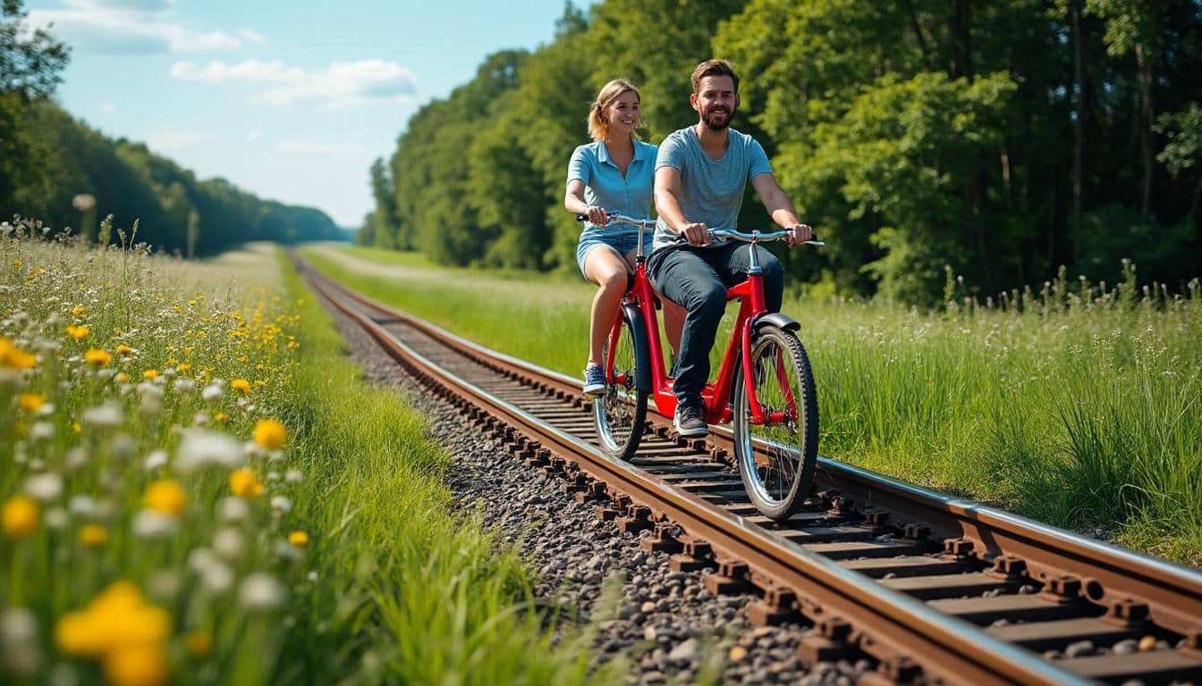découvrez comment le vélo-rail transforme les anciennes petites lignes de chemin de fer en parcours de loisirs uniques, alliant nature et patrimoine ferroviaire.
