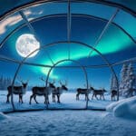 vivez une nuit magique dans un igloo de verre et observez les rennes majestueux de laponie sous le ciel étoilé.