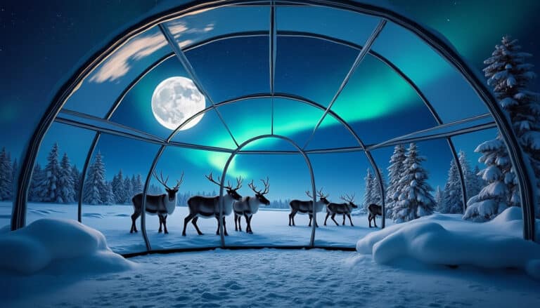 vivez une nuit magique dans un igloo de verre et observez les rennes majestueux de laponie sous le ciel étoilé.