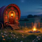 découvrez une nuit en roulotte tzigane, une escapade romantique au cœur de la nature pour des moments inoubliables en amoureux.