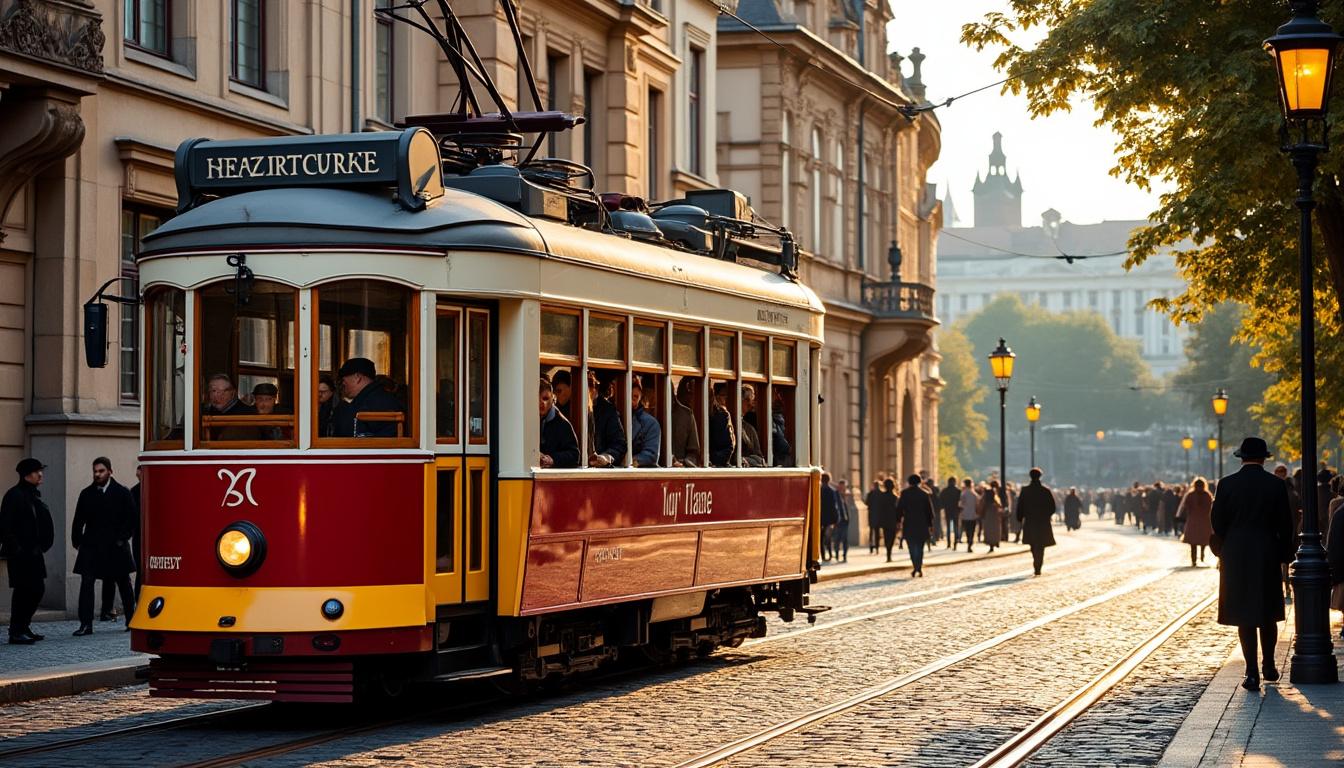 découvrez le charme de prague à bord du tramway touristique qui traverse le vieux centre historique, offrant une expérience unique entre patrimoine et paysages pittoresques.