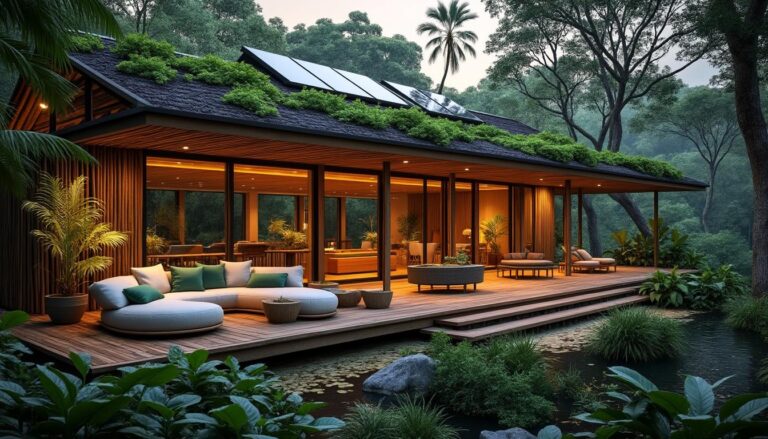 découvrez l'éco-lodge de luxe alliant confort exceptionnel et respect de l'environnement, une harmonie parfaite entre élégance et écologie.