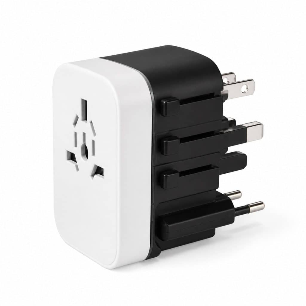Adaptateur 4-en-1 UK US AU EU présenté seul