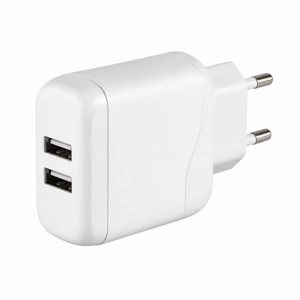 Adaptateur avec 2 ports USB intégrés présenté seul