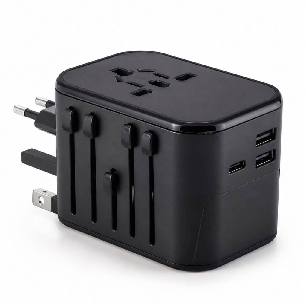 Adaptateur universel voyage multi-pays présenté seul