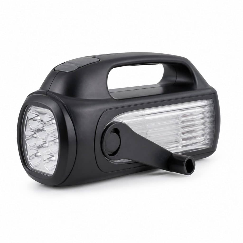 Lampe de secours a dynamo présenté seul