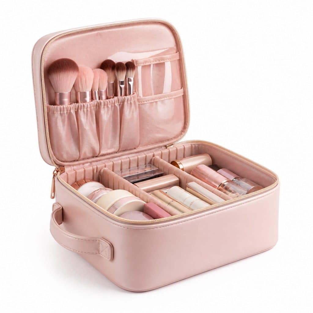 Trousse de maquillage grande capacité présenté seul
