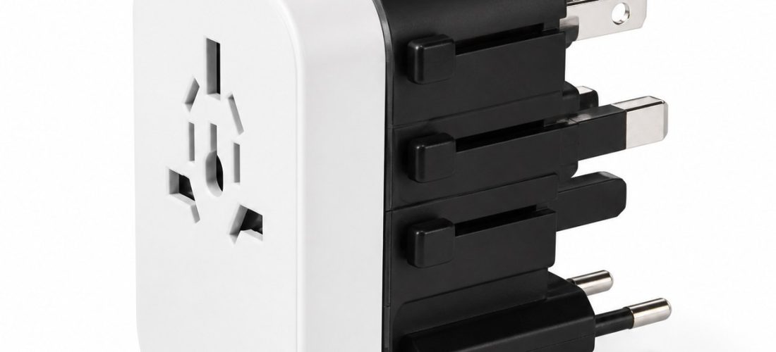 Adaptateur 4-en-1 UK US AU EU présenté seul